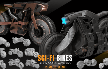 模型资产 – 科幻风格摩托车 SCI-FI BIKES