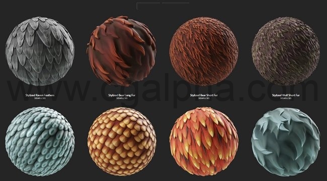 142组有机生物羽毛Substance材质预设