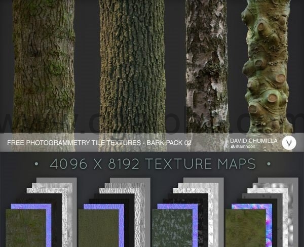 Gumroad –摄影测量瓷砖纹理–树皮包02