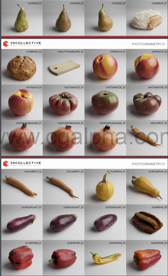 117种高质量水果蔬菜3D模型 MAX格式