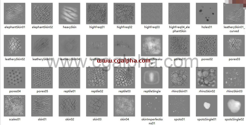 40组影视级生物角色皮肤纹理贴图合集