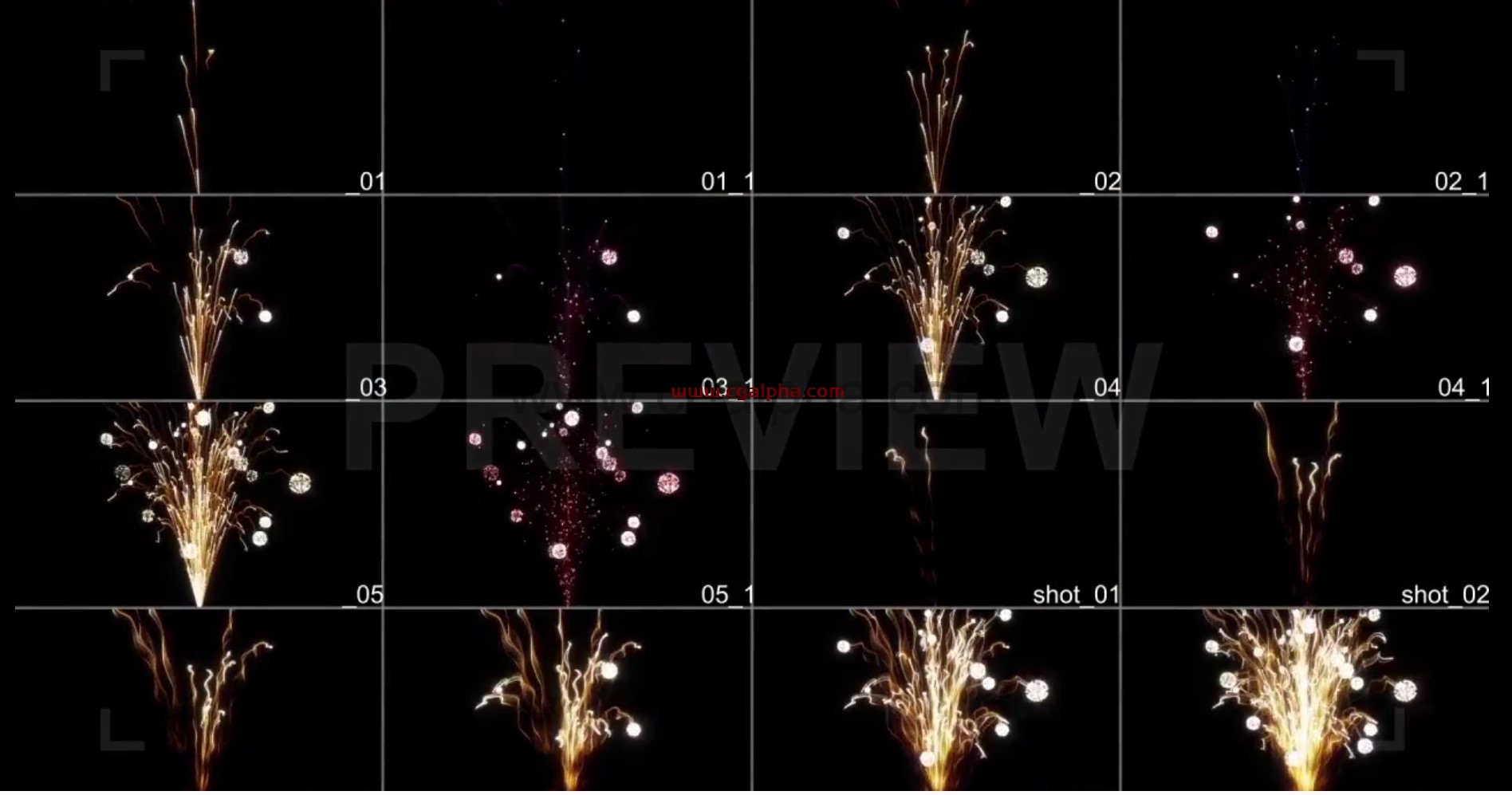 【视频素材】-16个喜庆烟花视频升空闪烁爆炸动画视频素材