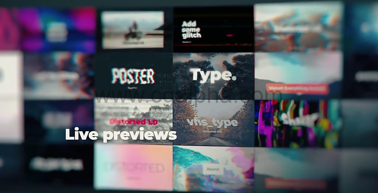 AE脚本-650+故障元素科技感信号损坏扭曲撕裂噪点音效特效视频转场