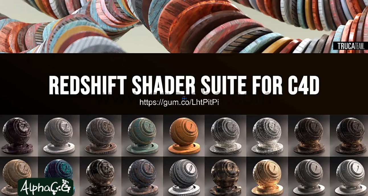 C4D Redshift渲染器500+木头金属塑料玻璃布料科技日常液体材质预设