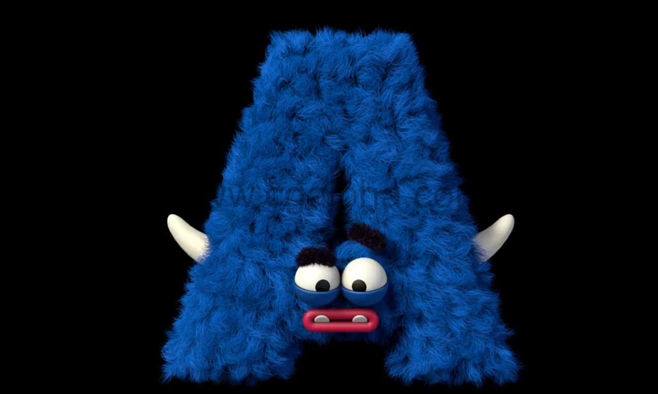 【中文字幕】C4d教程-在Cinema 4D中创建一个排版的3D毛茸茸的怪物-cgalpha