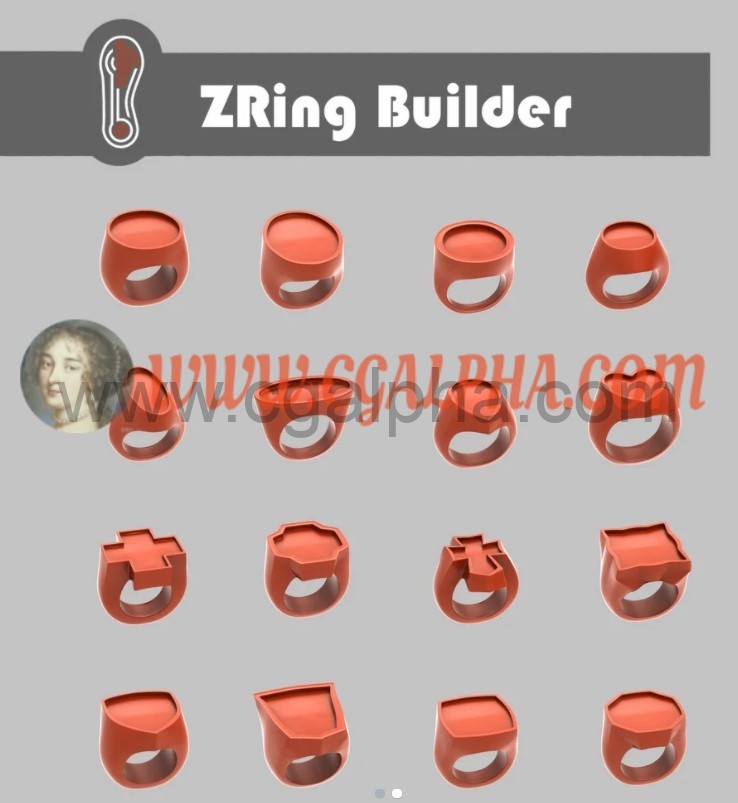 ZB珠宝戒指基本模型预设Zbrush Ring Builder