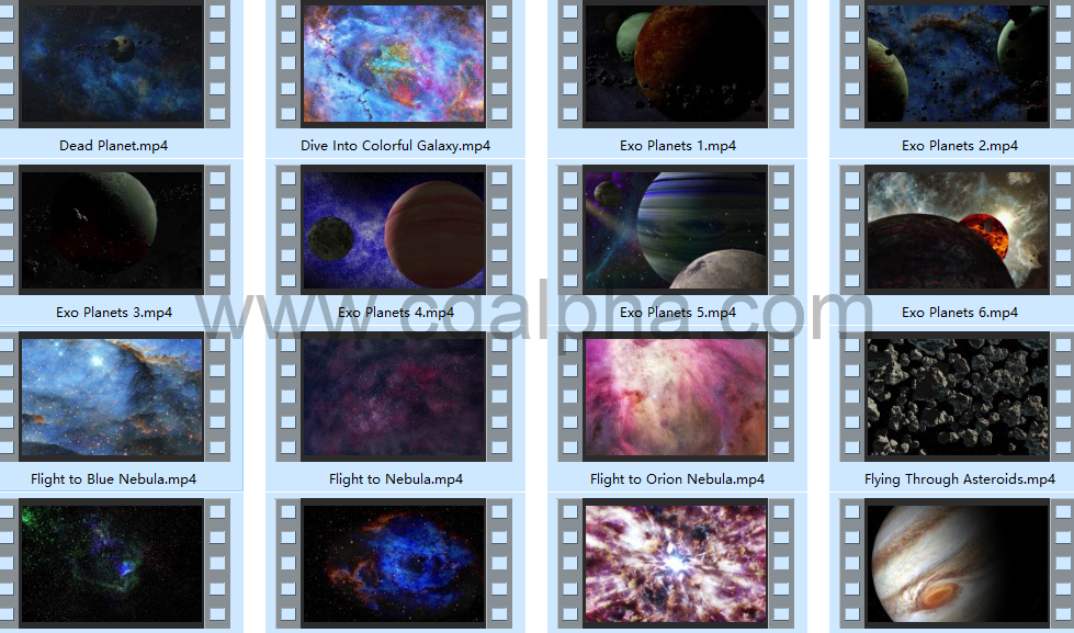 【视频素材】36种宇宙星空终极包星云行星陨石银河星球动画视频素材