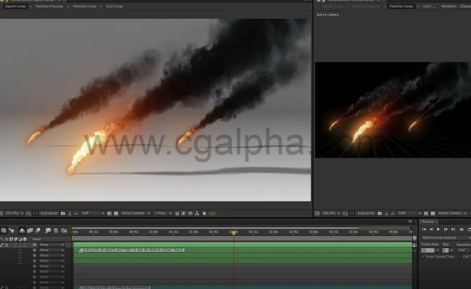 AE脚本-Particular火焰特效模拟15种火焰燃烧动画特效动画