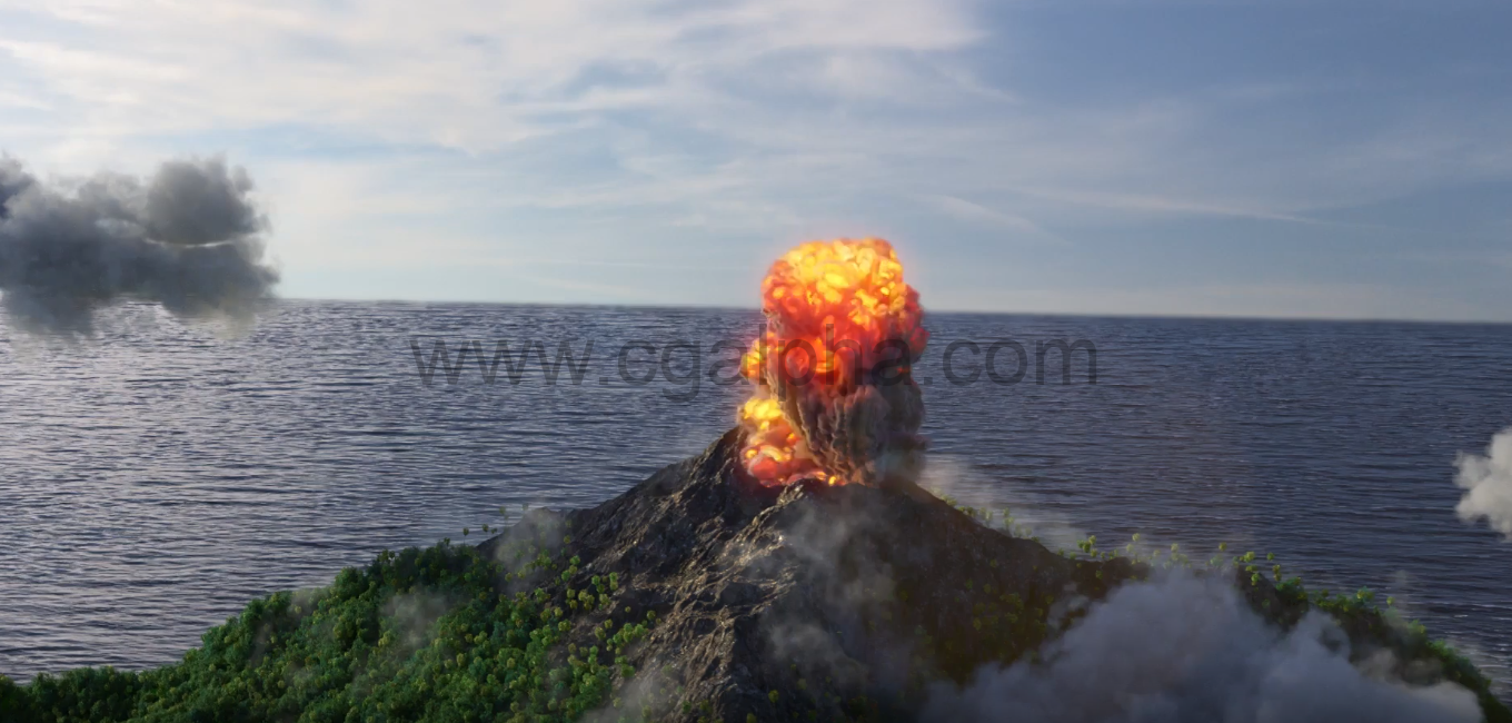 【中文字幕】houdini教程-Houdini和Redshift的火山喷发教程