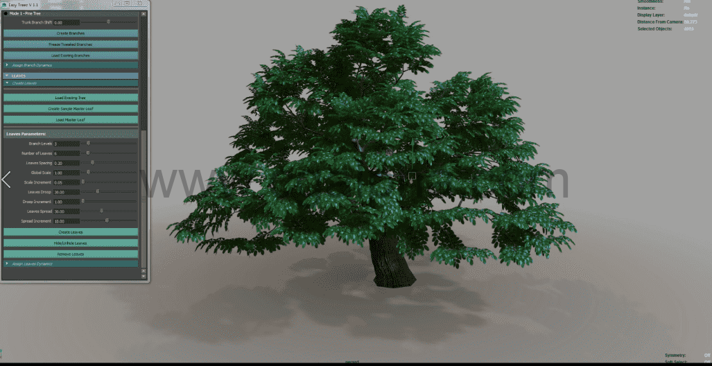 maya插件-动画树制作插件Easy Treez 2.0 For 2015-2020+使用教程