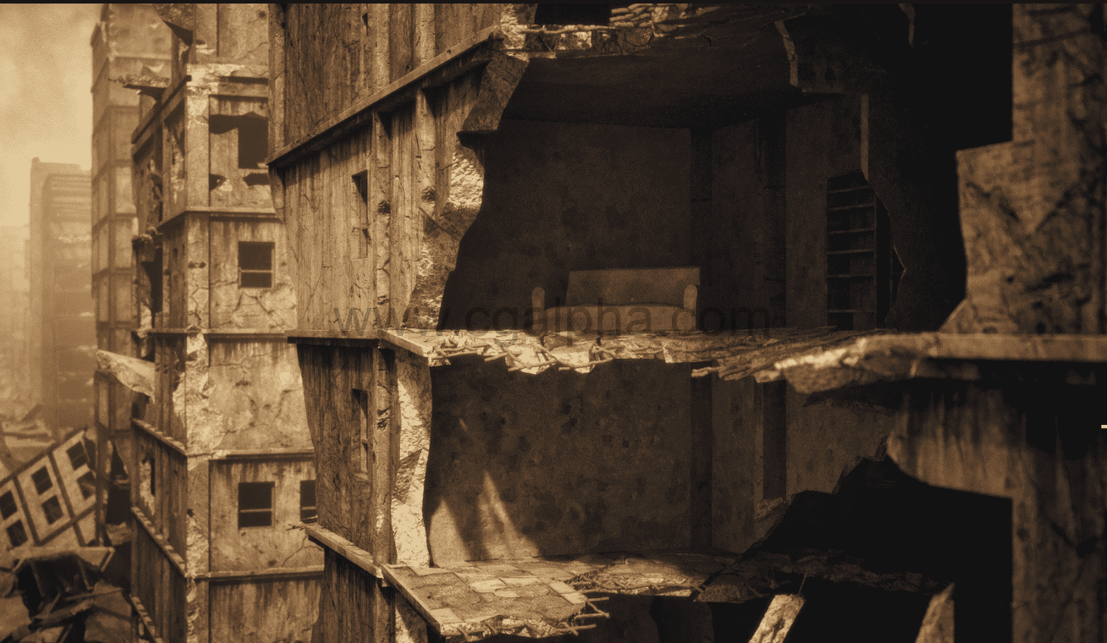 Kitbash3D – 战争战区系列模型资产