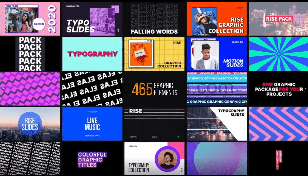 AE脚本-465组文字图形标题创意排版字幕条背景动画预设