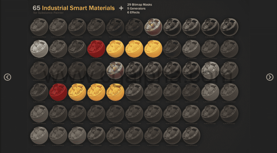 Substance Painter-用于Substanc的65种工业智能材质