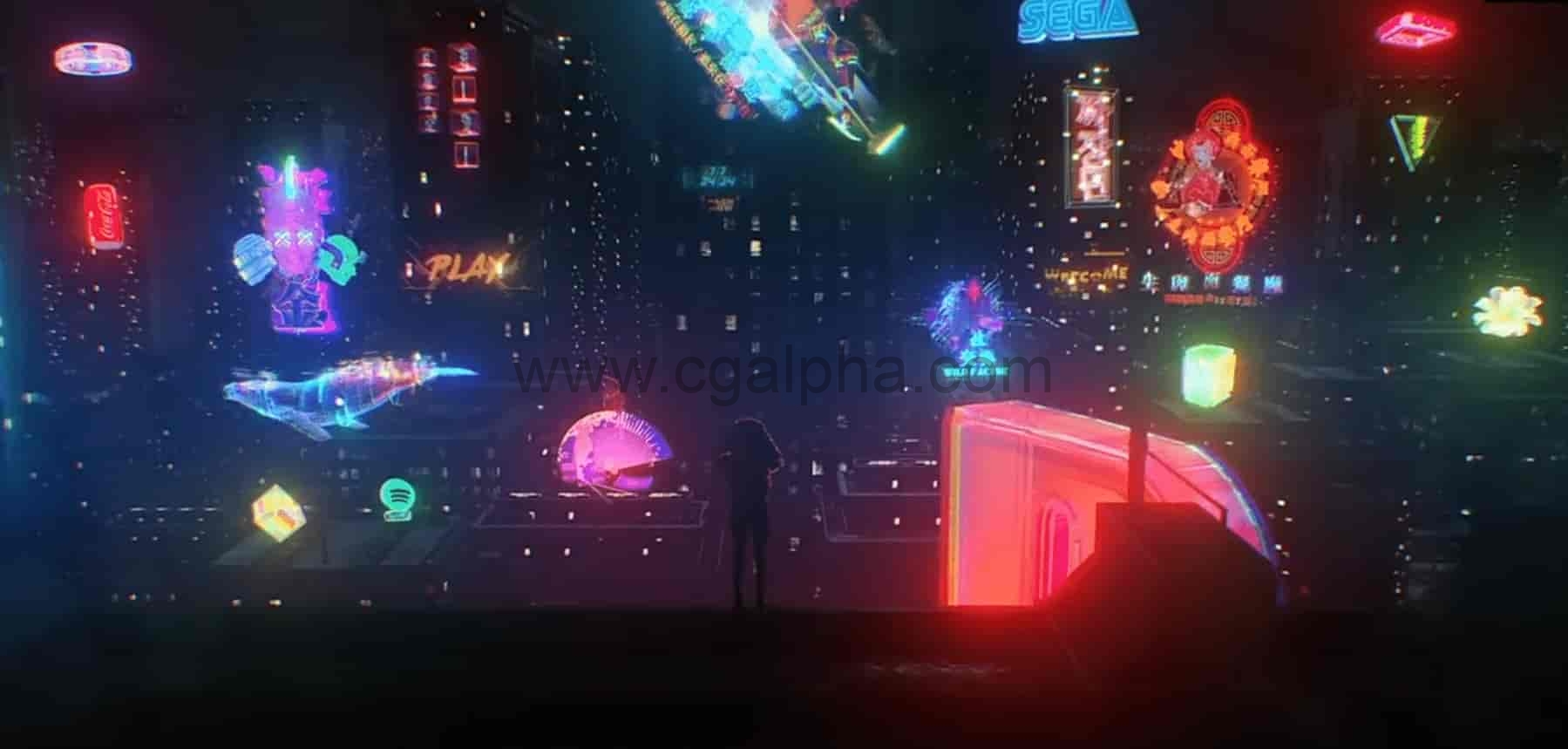 【视频素材】110+组4K赛博朋克未来科技风格科幻HUD霓虹灯特效合成素材 Cybercity