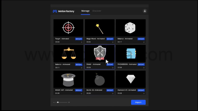 PR预设-555个扁平化卡通ICON图标MG动画工具包