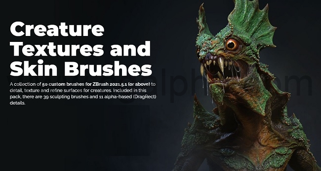 Zbrush笔刷–生物纹理和Skin Brushes