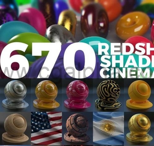 670种材质球预设 Redshift for Cinema 4D