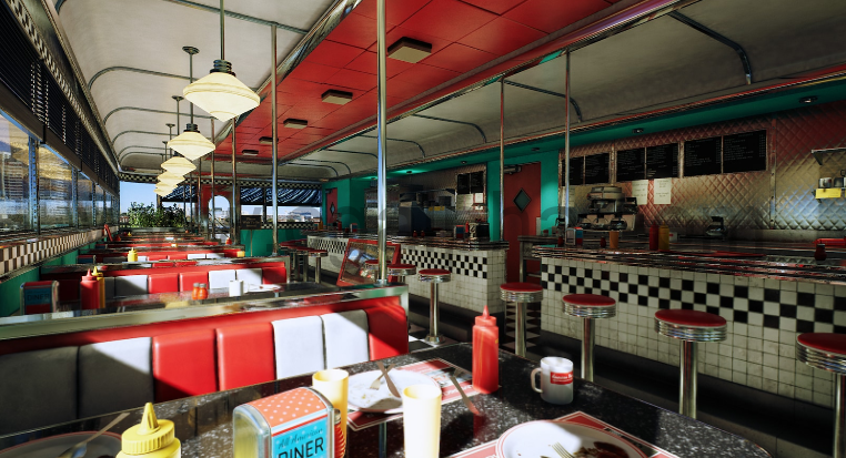 【UE4】美式餐厅 American Style Diner