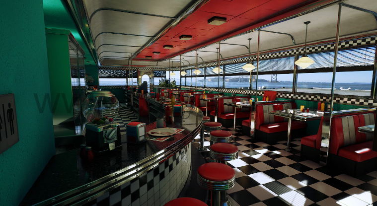 【UE4】美式餐厅 American Style Diner