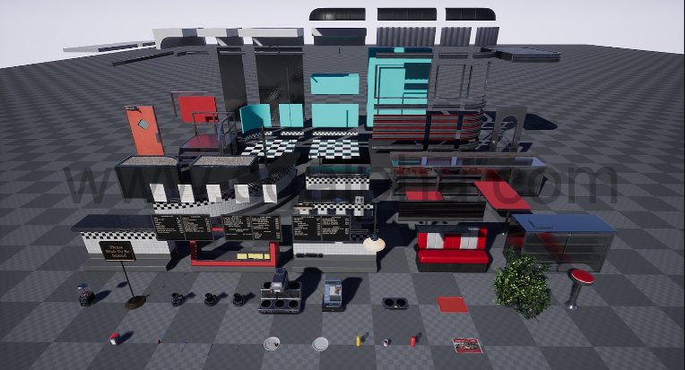 【UE4】美式餐厅 American Style Diner