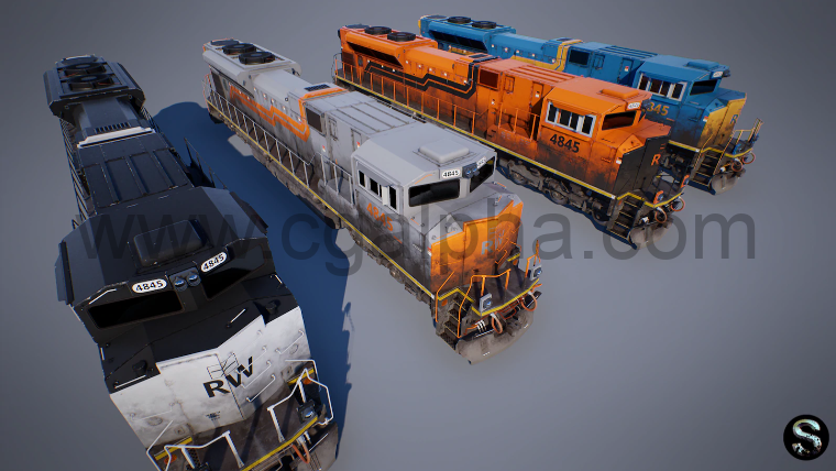 【UE4】火车车厢资产素材 Train Pack