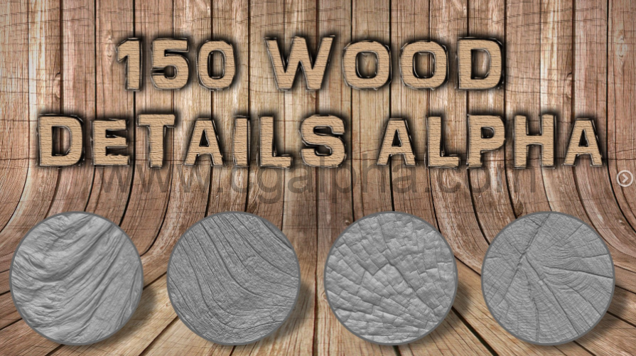 150个木头纹理贴图素材Wood Alpha