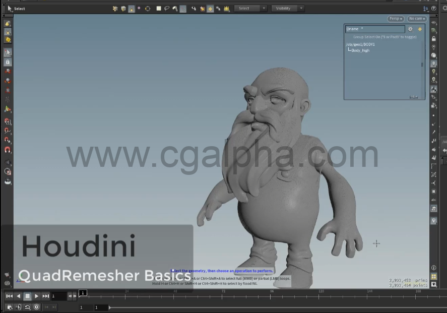 Houdini插件-模型拓扑3边面转4边面ExosideQuadRemesher1.01 For houdini+教程