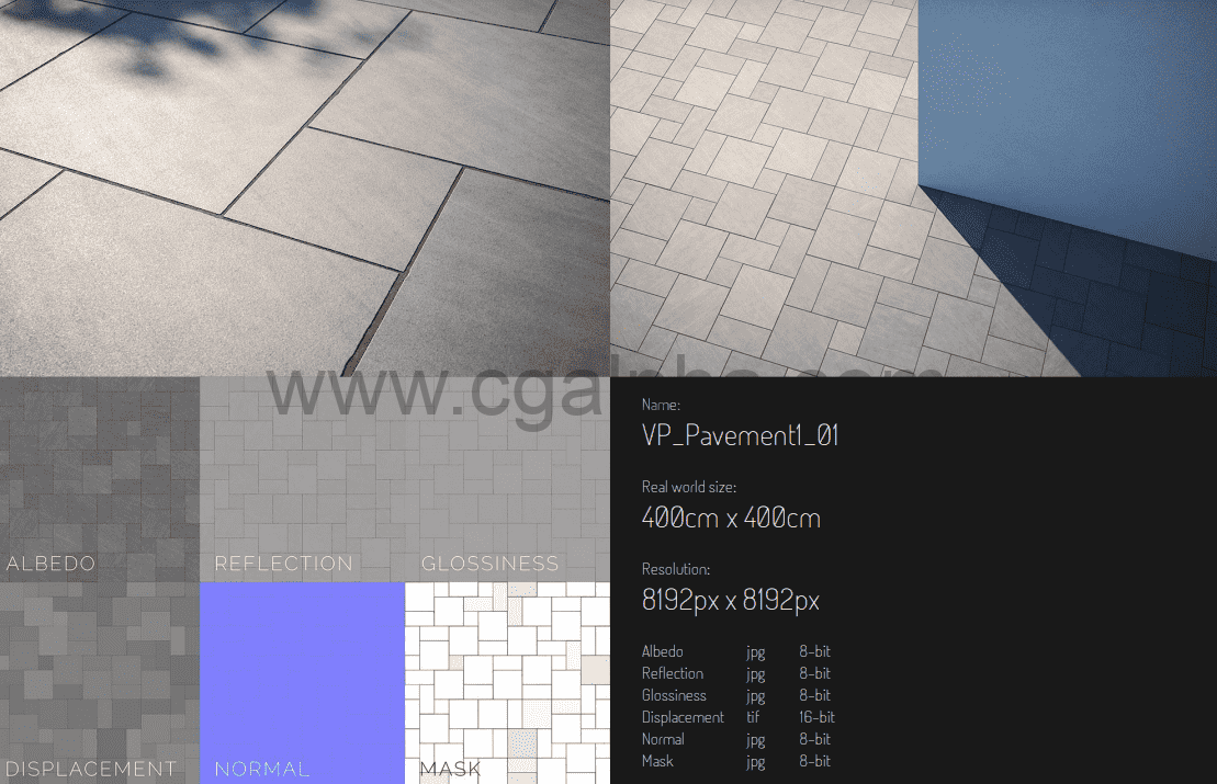 路面纹理贴图V1 VizPeople Pavement Textures v1
