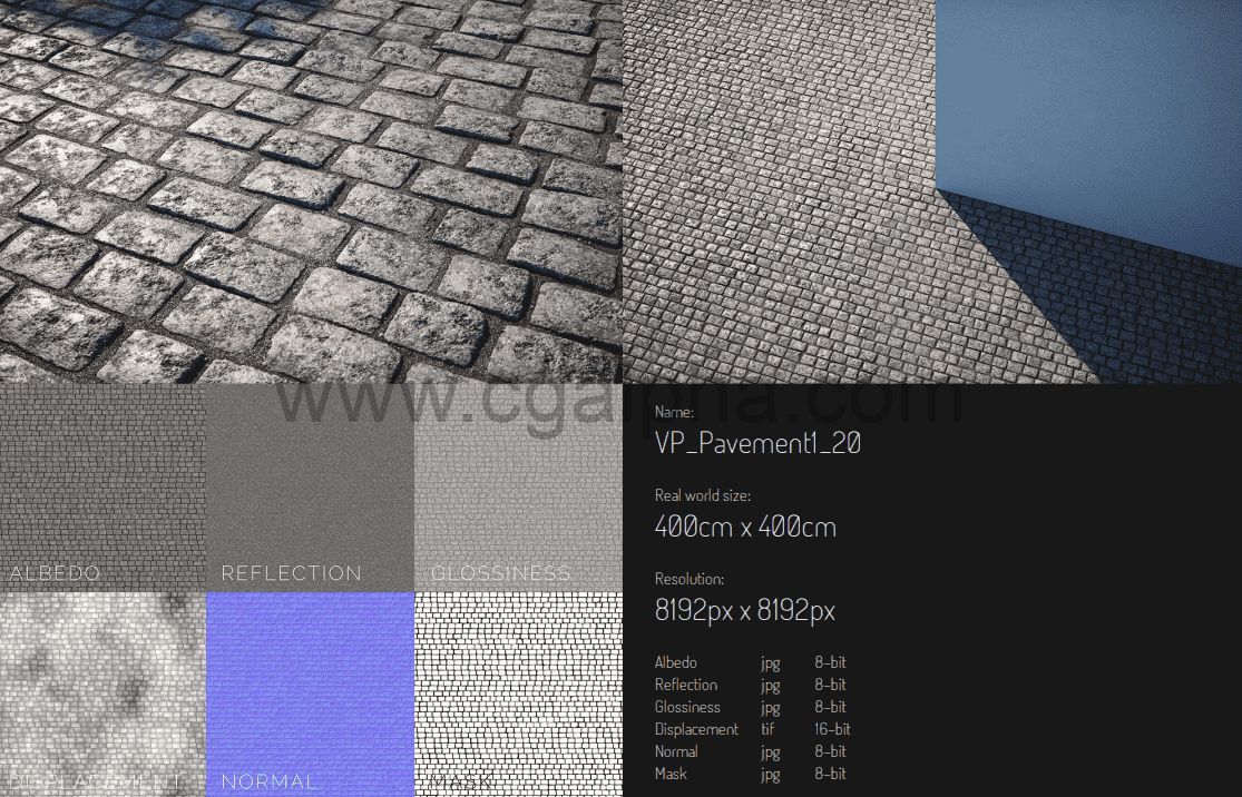路面纹理贴图V1 VizPeople Pavement Textures v1