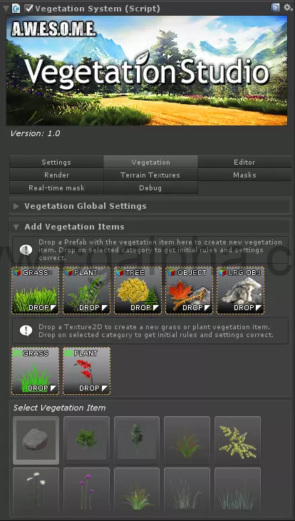 Unity-3D植被布局和渲染地形插件Vegetation Studio