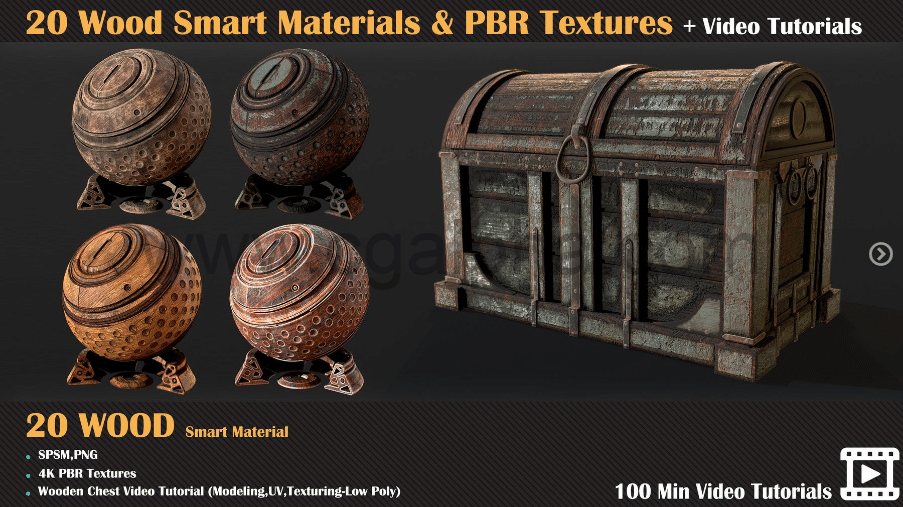 20种木纹智能材质 20 Wood Smart Materials + PBR Textures