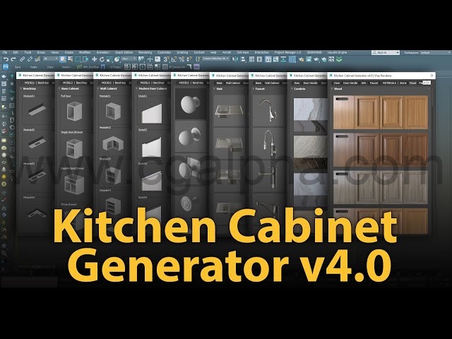 3dMAX插件 – 厨柜生成插件Kitchen Cabinet Generator 4.0