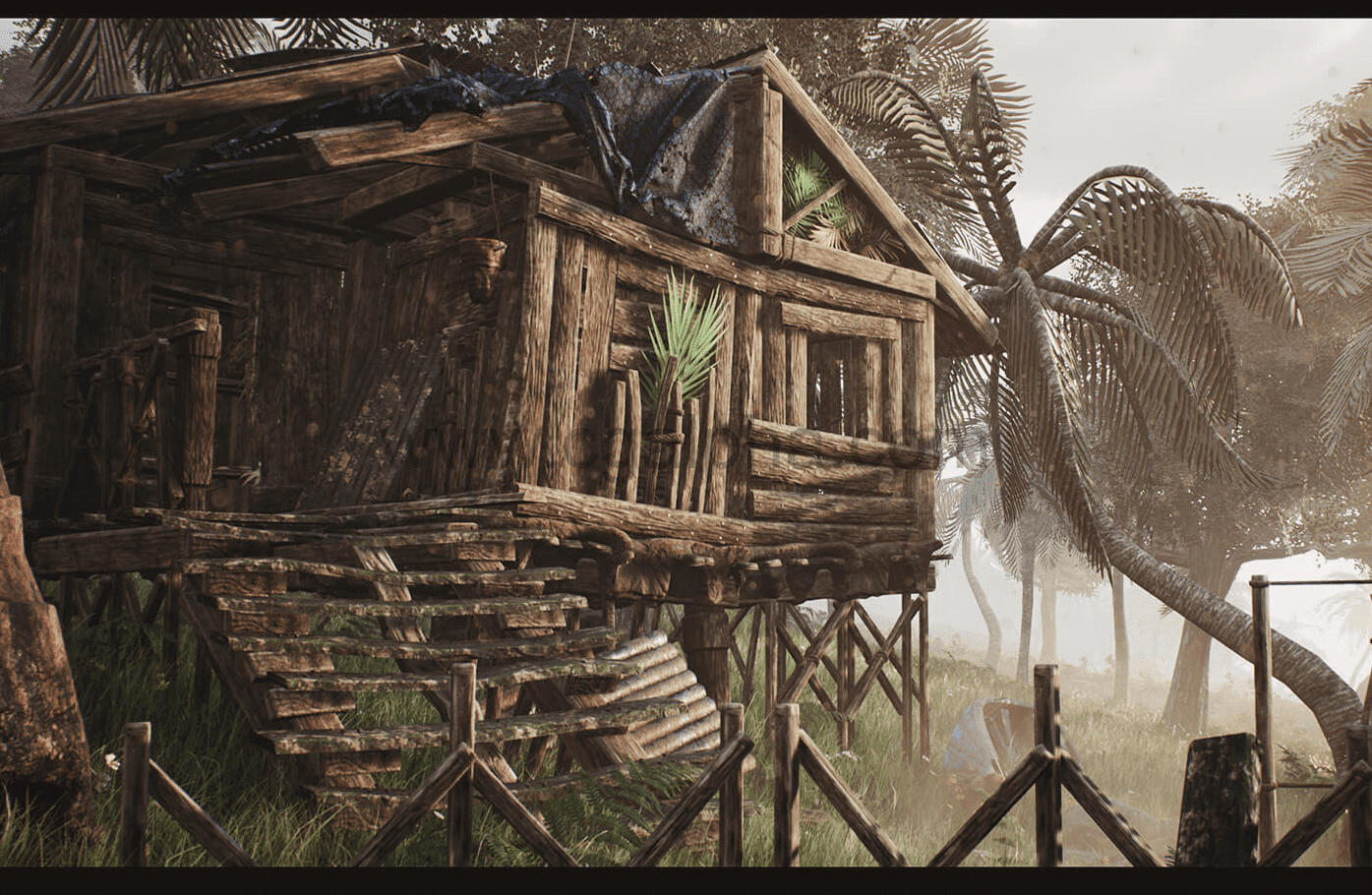 【UE4】热带岛屿的废弃小屋（生存/后世界末日）Abandoned Hut in Tropical Island