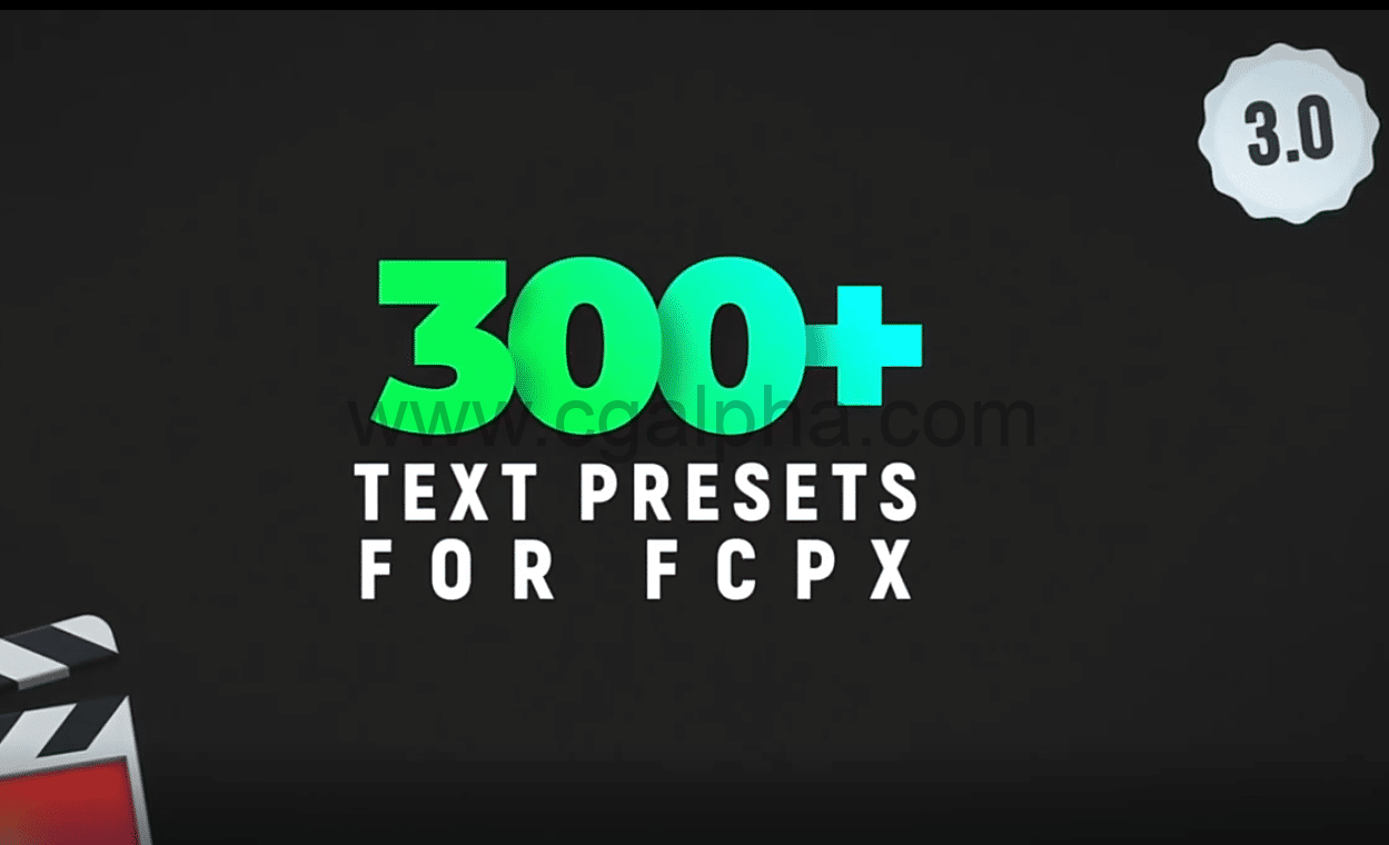 FCPX插件-350个动态文字标题动作预设