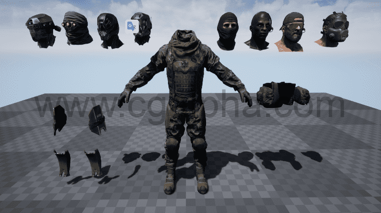 【UE4】PBR定制士兵PBR Customized Soldier