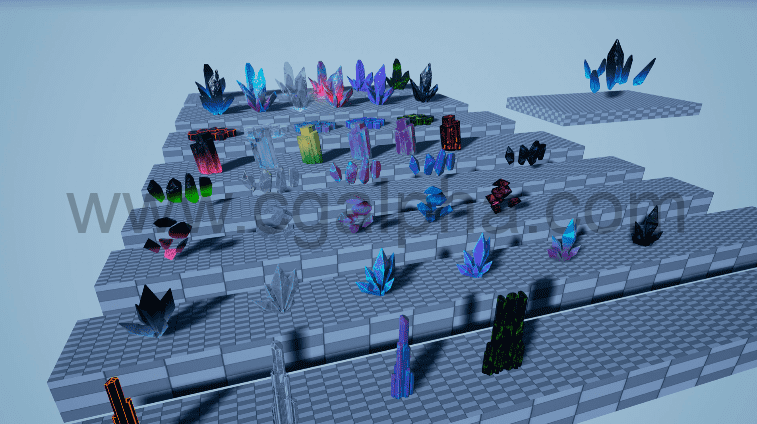 【UE4】水晶模型资产 Crystal Props