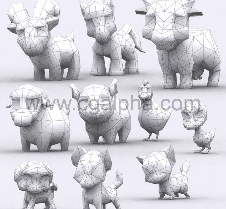 Unity-FBX/Unity/Max等低模动物动画包Chibii animals v1