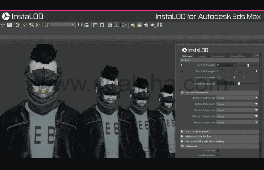 3dMax插件-模型整合优化工具 InstaLOD