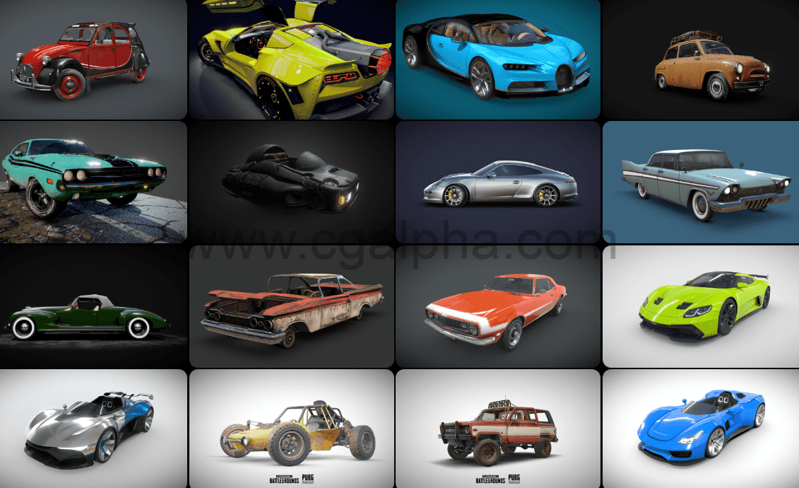 100辆3D模型汽车合集(blend/fbx格式）