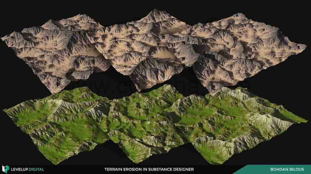 【中文字幕】写实景观高山侵蚀地形制作流程教程Terrain Erosion in Substance Designer