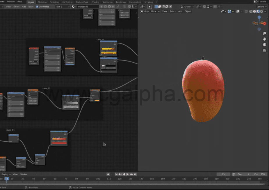 【中文字幕】Blender-程序化纹理写实水果制作教程