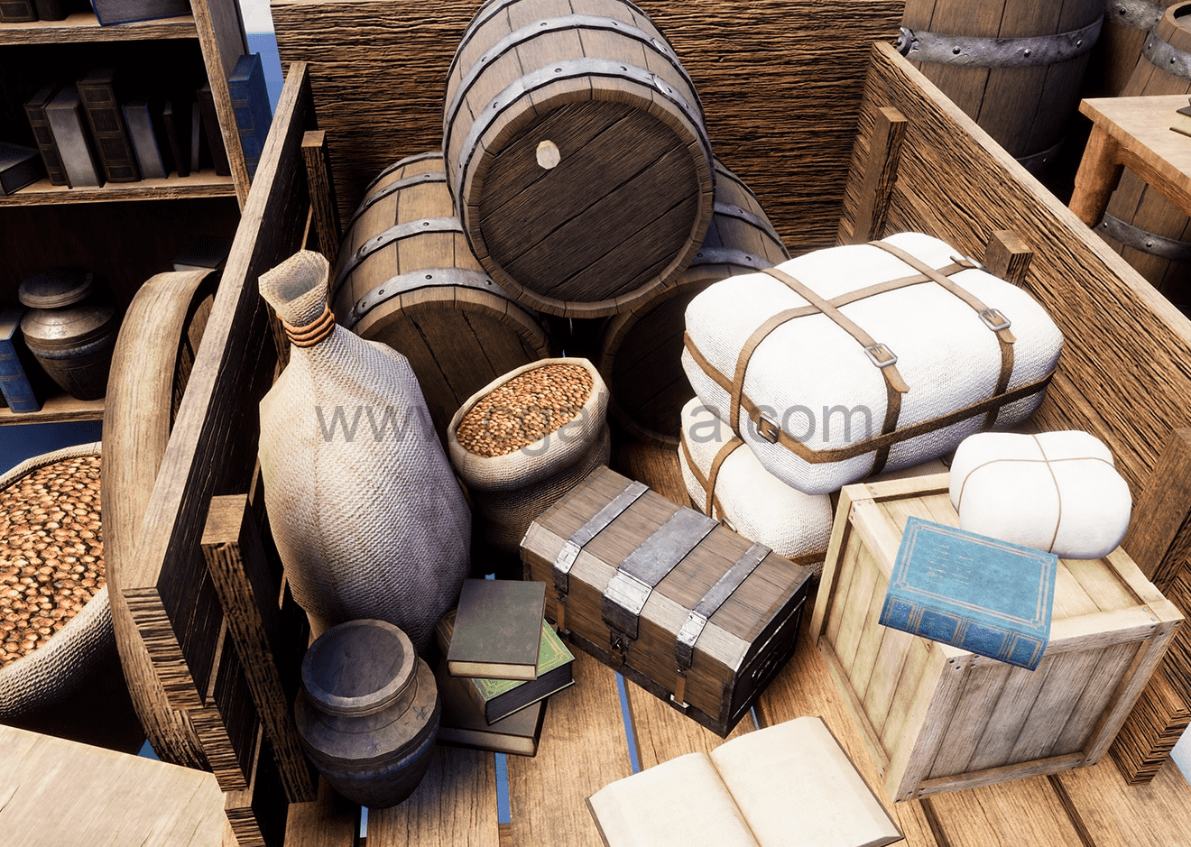【UE4】中世纪家具和道具包 Realistic Medieval Forniture and Props Pack