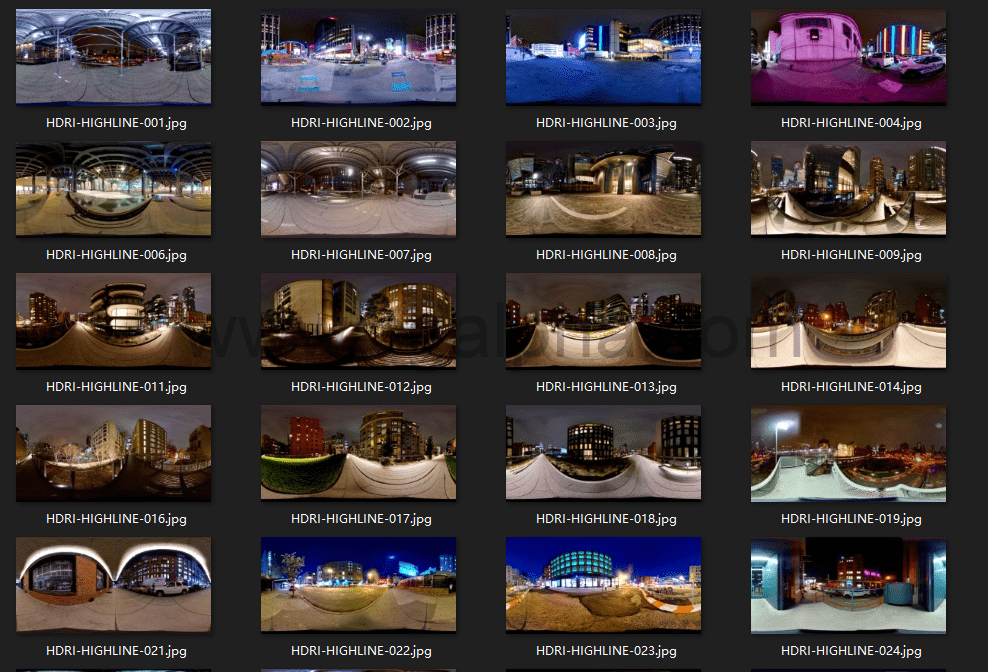 48个夜晚霓虹灯环境高动态HDRI素材 TFM HDRI