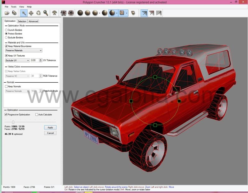 Maya插件 – 3D模型减面优化软件 MooTools Polygon Cruncher