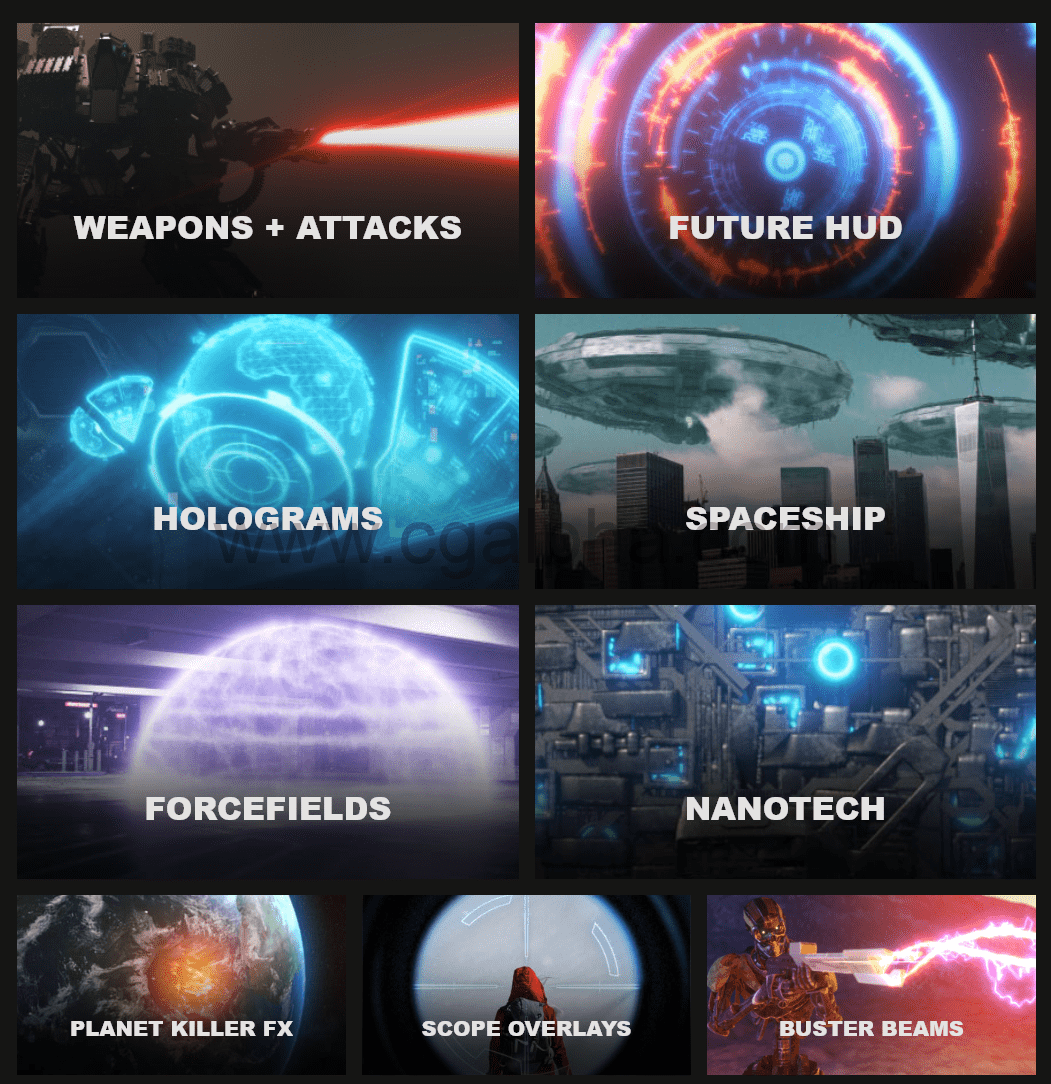 【视频素材】317组科幻飞船地球科技HUD武器设备特效合成透明背景视频素材