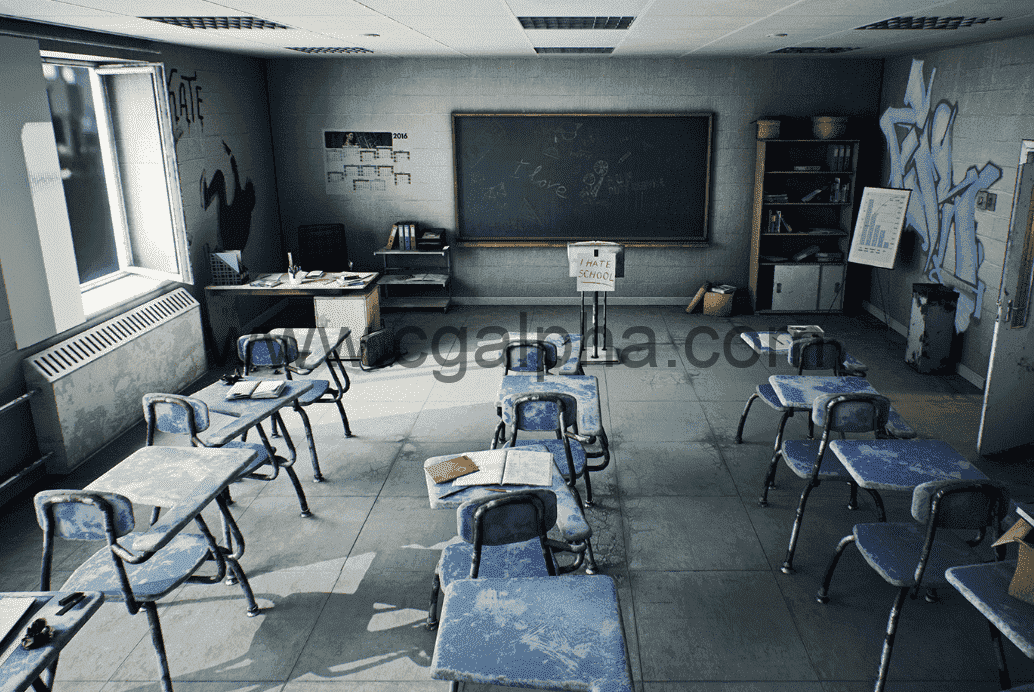 【UE4】高中教室室内资产 HighSchool Classroom