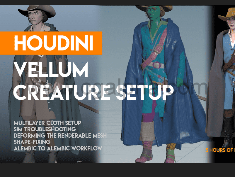 【中文字幕】Houdini教程 – 多层衣服布料特效模拟全流程