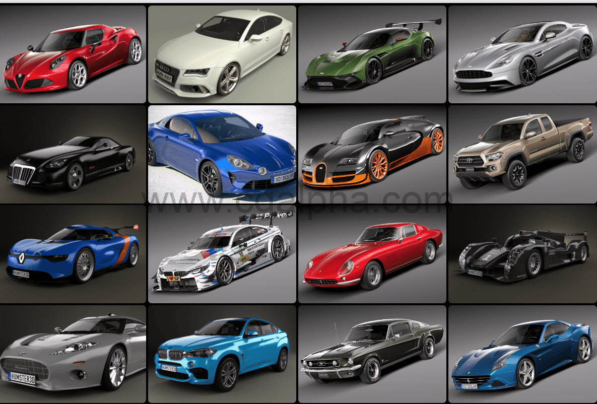 90辆写实3D模型汽车合集合集(max c4d  obj)