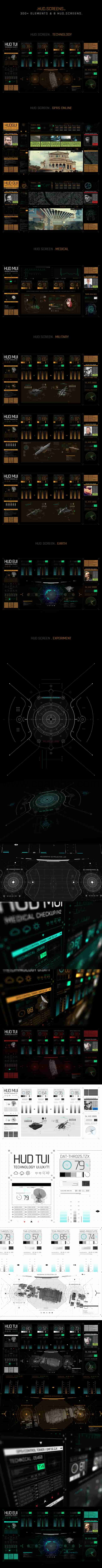 AE模板-科技感用户界面信息图表HUD屏幕信息动画元素