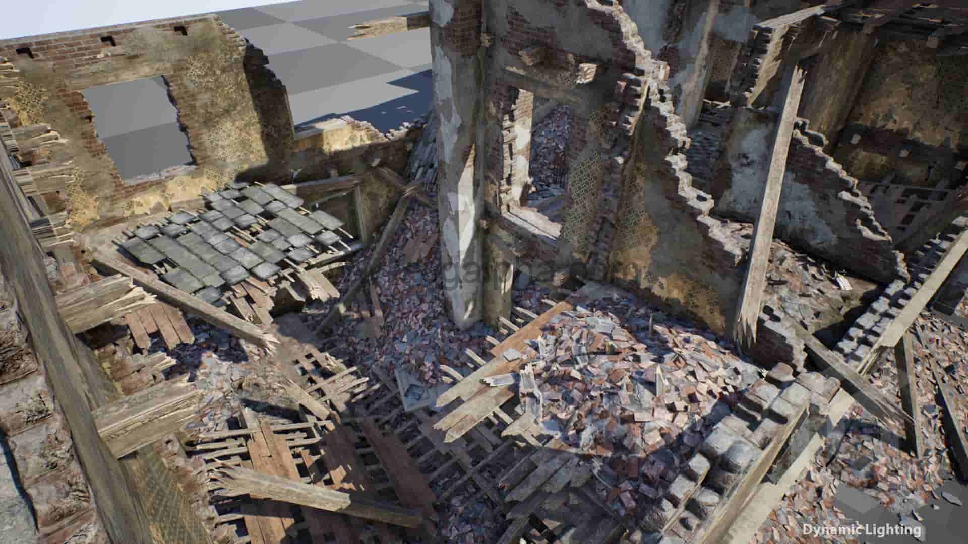 【UE4】废墟的房屋资产 House Modular Ruins